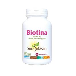 SURA VITASAN Biotina 10000mcg, 60 cápsulas veganas para Pelo, Piel y Uñas saludables. Vitamina B7 de alta potencia Precio: 14.7900005. SKU: B1DKEWFR7H