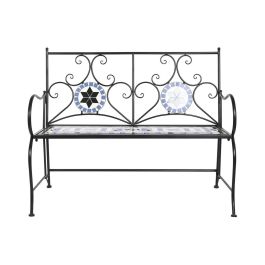 Banco DKD Home Decor Cerámica Mosaico Negro Metal Multicolor (111 x 54 x 88 cm) Banco DKD Home Decor Cerámica Mosaico Negro Metal Multicolor (111 x 54 x 88 cm)