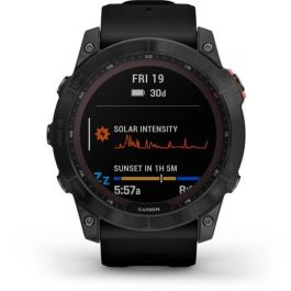 Garmin fenix 7X Solar, Reloj inteligente GPS, 51mm, Power Glass, Negro, con pulsómetro, NFC, Wi-Fi y 16GB