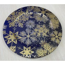 DKD Home Decor Centro Mesa Navidad Tradicional Azul Dorado 33 x 2 x 33 cm (12 Unidades) Precio: 30.50000052. SKU: B17TM3MB34