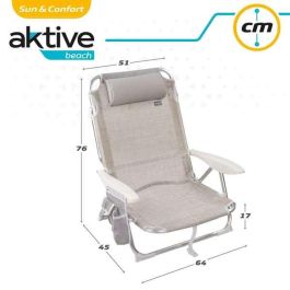 Silla playa plegable aluminio 4 posiciones ibiza 51x45x76 cm con cojin y bolso. Silla playa plegable aluminio 4 posiciones ibiza 51x45x76 cm con cojin y bolso.