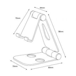 Aisens Soporte de Sobremesa Tamaño M Ajustable 2 Pivotes para Móvil-Tablet Negro Aleación de Aluminio