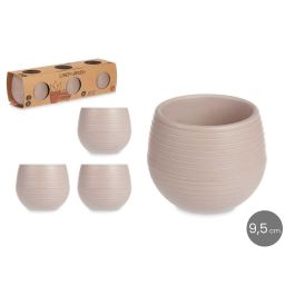 Set 3 Macetas Reserva Agua 9,5 Cm Taupe Ibergarden (6 Unidades)