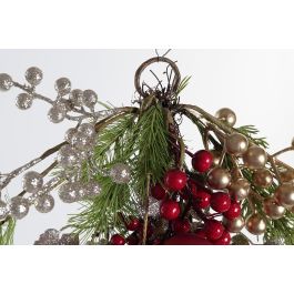 DKD Home Decor Casa Navidad Alpina, Decoración Navideña Gris Natural de Porexpan y Corteza, 17 x 23 x 22 cm para el Hogar