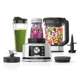 Ninja Batidora de Vaso 3en1 - Jarra 2.1L, Vaso 700ml, Bol 400ml, 1200W, Auto-iQ, 10 Velocidades, 6 Programas, Acero Inoxidable Precio: 179.9996. SKU: B1KJ6KGXCK