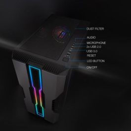 Tooq Caja Semitorre Gaming TQGCC103-B Nightcity Negra con Panel LED ARGB y Ventana Cristal Templado