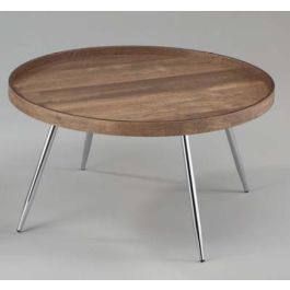 DKD Home Decor Mesa Centro Moderno Marron Plateado Acero MDF 78 x 78 x 41.5 cm Precio: 102.50000024. SKU: S3034302