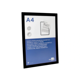 Liderpapel Marco Porta Anuncios Magnético DIN A4 Negro Adhesivo Removible