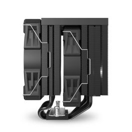 Sharkoon A60 Refrigerador de aire para CPU, Doble Torre, 6 Tubos de Calor, 2x12 cm PWM, 260W TDP, LGA1851, Negro