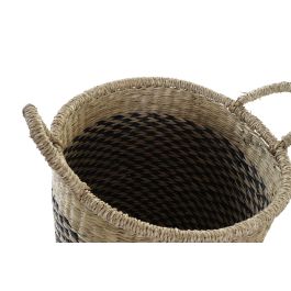 Cesta Colonial DKD Home Decor Natural Negro 31 x 30 x 31 cm (4 Unidades)