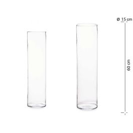 Giftdecor Jarrón de Cristal Cilindro Transparente 15 cm Diam x 60 cm Alto Precio: 8.49999953. SKU: B19MHJBB2T