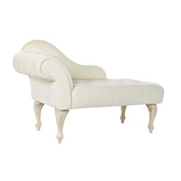 DKD Home Decor Chaiselongue Glam Poliester Rubberwood Desmontable Crema Natural Largo 55 x Alto 77 x Ancho 119 cm Asiento 43 cm Precio: 212.50000035. SKU: B1498CAYEX