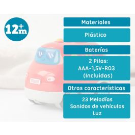 KioKids Camión de Bomberos de Juguete con Luz y Sonido, Pilas Incluidas, Rojo, para +12 meses