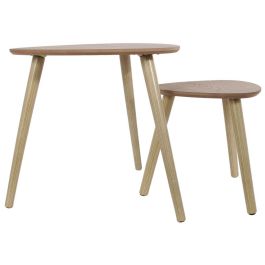 Home Deco Factory Juego 2 Mesas Nido Triangulares Essentiel Con Tres Patas Medidas 48x48cm H.45cm Y 33x33cm H.40cm
