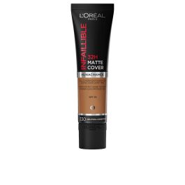 L'Oréal Paris Infaillible 32H Matte Cover Foundation #330, Base de Maquillaje Fluido 30 ml, SPF 25, Resistente al Agua y Calor, No Comedogénica