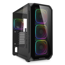 Sharkoon AK5G RGB Midi Tower Negro con Panel de Cristal Templado y 4 Ventiladores RGB Preinstalados Precio: 111.4999996. SKU: B1EAASE3P7