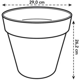 Elho 9202629042541 Juego de 2 Maceteros Redondos Loft Urban - 19 L - Ø 28,5 x H 26 cm - Negro