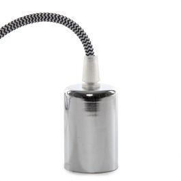 Lámpara Colgante E27 con Cable de Tela, 1000mm, Rosetón Metálico, SC-MPL014