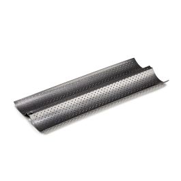 Kinvara Bandeja de Pan Metal Gris Oscuro 38x16x2.5 cm Antiadherente Acero Carbono Alta Calidad