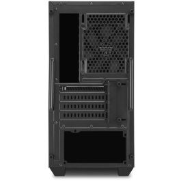 Sharkoon V1000 Caja Micro-ATX Mini Tower Negra con 2 Ventiladores Preinstalados y Túnel para Fuente de Alimentación