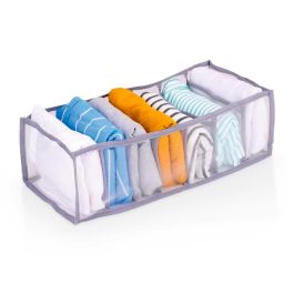 Organizador Kipit 7 compartimentos para ropa interior, 36x12x16 cm, gris, nylon (24 Unidades) Organizador Kipit 7 compartimentos para ropa interior, 36x12x16 cm, gris, nylon (24 Unidades)