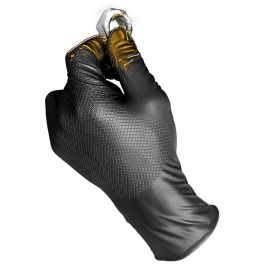 Caja 50 guantes desechables nitrilo negro sin polvo talla 10 juba