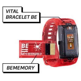 Bandai Pulsera Vital Tokyo Revengers BE Card con Correa Roja Transparente, Juguete Interactivo de Fitness para Niños, Regalo Anime
