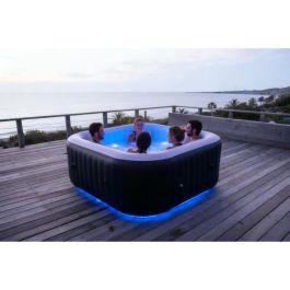 Sunspa Spa Hinchable Cuadrado 6 plazas con Iluminación LED de 4 Colores Potentes y 130 Micro Jets de Burbujas de Oxígeno para Relajación Óptima Precio: 433.59000003. SKU: S7107487