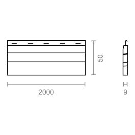 Micel Lama final de persiana Pr24 para 39 mm, blanco, 52 mm x 2 m x 9 mm
