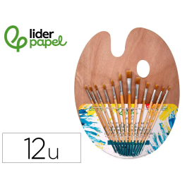 Liderpapel Pinceles Sinteticos Pack 12 Unidades con Puntas y Tamaños Surtidos + Paleta de Madera Precio: 13.4189. SKU: B1HJ2VD7FN