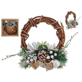 Corona de Navidad Krist+ Verde Plateado Plata Madera Plástico 20,32 cm 22 x 8 x 22 cm Precio: 98.89000033. SKU: B15DC47HJ7