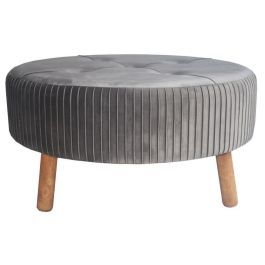 DKD Home Decor Reposapiés Scandi Cuadrado de Terciopelo y Madera Gris Oscuro 80x80x38 cm Desmontable Precio: 87.21438. SKU: S3033864