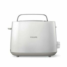 Philips HD2581/00 Tostadora de 2 ranuras extra grandes 830W Blanca con 8 niveles de dorado, botón de parada y bandeja de migas