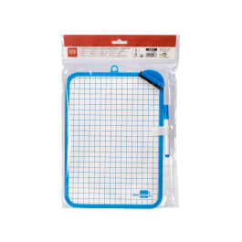 Liderpapel Pizarra Blanca 18x26 cm Doble Cara Lisa y Cuadriculada con Rotulador y Borrador