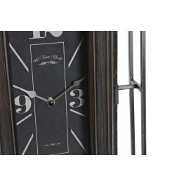 DKD Home Decor Reloj de Pared de Estilo Loft Gris, de Hierro y Madera, con Medidas 61 cm Alto x 29 cm Ancho x 6.5 cm Fondo, 1 Pila AA