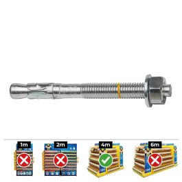 Celo Anclaje metálico espárrago Ø10x60mm zincado para hormigón, est. metálicas, vigas acero, barandillas, fachadas - Din bap