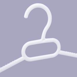 Inde Set de 6 Perchas de Plástico Multiusos Extra Blancas, 36.8 cm Largo x 18.4 cm Ancho x 0.5 cm Alto (8 Cajas)
