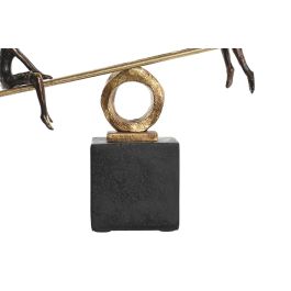 DKD Home Decor Figura Decorativa Moderna Personas Columpio Resina y Metal Negro Dorado 9x27.5x27 cm para Hogar