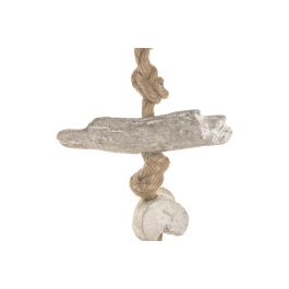 DKD Home Decor Decoración Colgante Mediterráneo Azul Blanco 21 x 142 x 6.5 cm (2 Unidades) MDF Cuerda