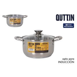 Inde Cacerola de Acero Inoxidable de 20 cm (4 L) con Tapa para Inducción (4 Unidades)
