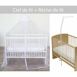 Domiva Mosquitera y Dosel de Flecha para Cama Malla Ultra Fina Cremallera Fosforescente No Impregnada H152cm Blanco Poliéster