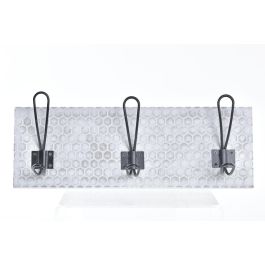 DKD Home Decor Perchero de Pared Urban, Set de 4 Unidades, Blanco y Negro, de MDF y Metal, 40x7x18 cm