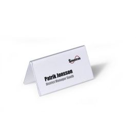 Durable Caja de 25 Portanombres Rígidos PVC 104x100mm para Conferencias y Eventos 8051-19