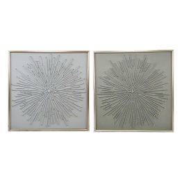 DKD Home Decor Cuadro Moderno Beige Blanco Lienzo Abstracto 100 x 100 x 3.5 cm (2 Unidades) Precio: 192.69000014. SKU: B183KLVP4C