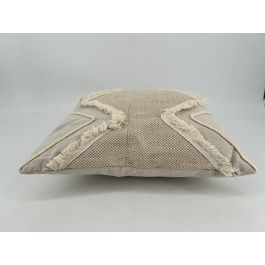 DKD Home Decor Cojín Boho de Algodón y Yute Natural Beige 45 x 45 cm (2 Unidades) con Cremallera