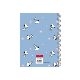 Safta Cuaderno espiral cuarto 80h 60gr cuadro 4 mm tapa extradura Snoopy