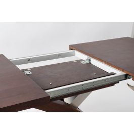 DKD Home Decor Mesa Extensible Marron Oscuro Plateado Acero MDF 90 x 77 x 160 cm
