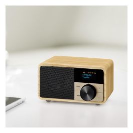 Sangean DDR-7 Radio Digital Personal de Madera Natural, DAB+, FM, Bluetooth 5.0, Pantalla OLED, 8W, Batería Recargable