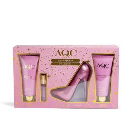 AQC FRAGRANCES Lady Secret Pink Edition - Estuche de fragancia para mujer 4 pz: EDP 100ml + EDP 15ml + Gel de ducha + Loción corporal