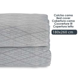 Colcha Cama Rombos Gris 180X260Cm Giftdecor (4 Unidades) Colcha Cama Rombos Gris 180X260Cm Giftdecor (4 Unidades)
